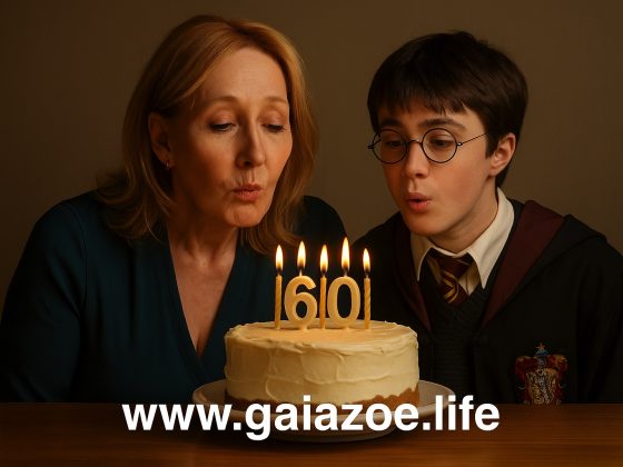 J.K. Rowling e i suoi 60 anni tra genio e contraddizioni 10 J.K Rowling soffia sulle candeline della torta del suo 60o compleanno insieme a Harry Potter