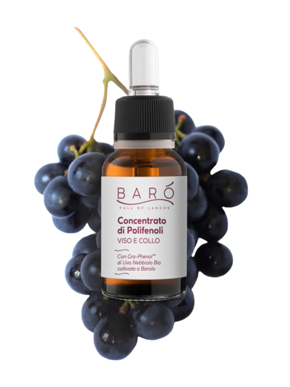 Dalla vite alla pelle: la rivoluzione circolare di Barò Cosmetics nelle Langhe 3 Baro Cosmetics Concentrato di Polifenoli 20 ml Euro 38